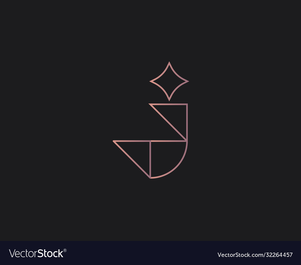 Abstract letter j logo design template on dark