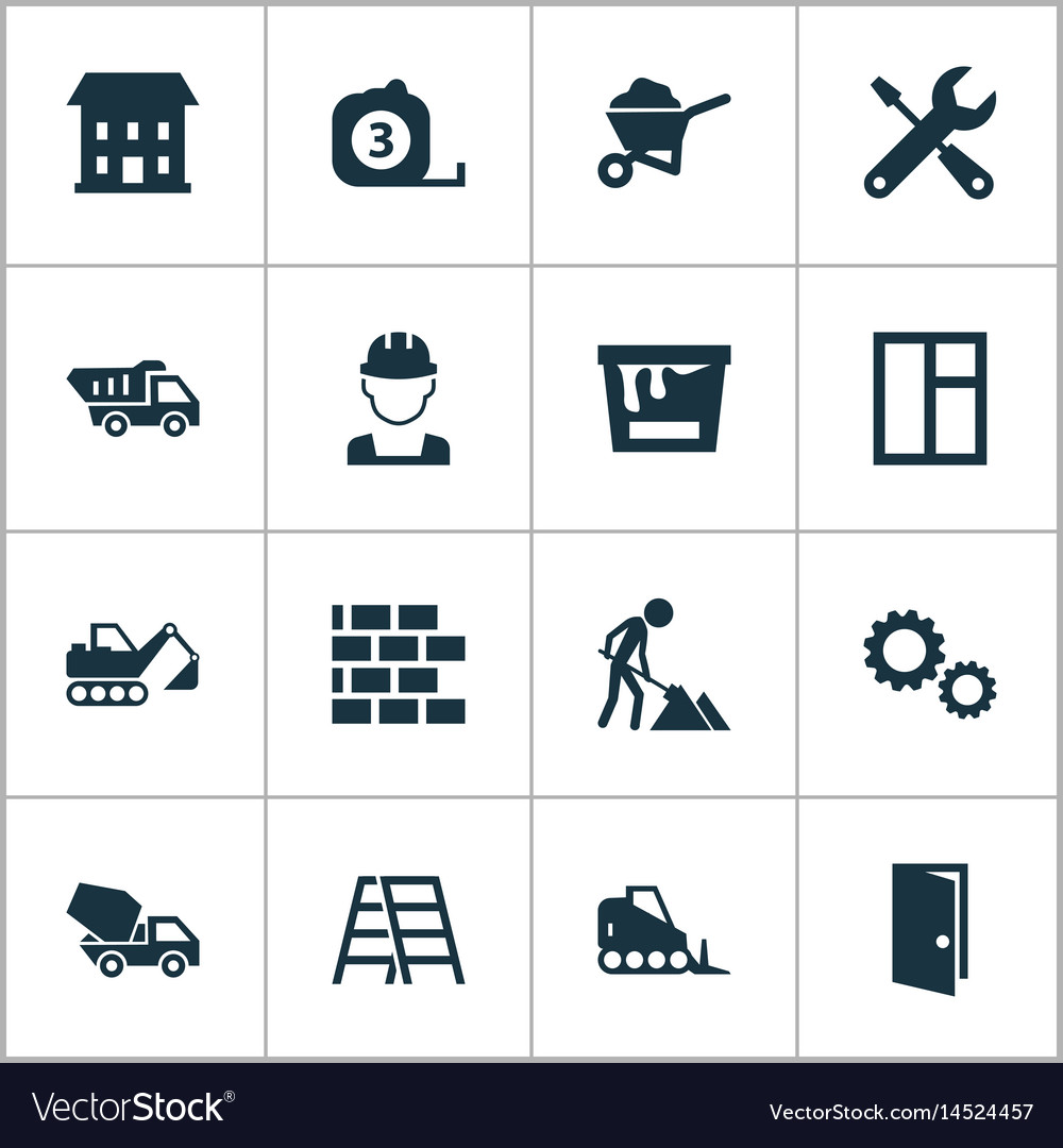 Building icons set collection of measure tool