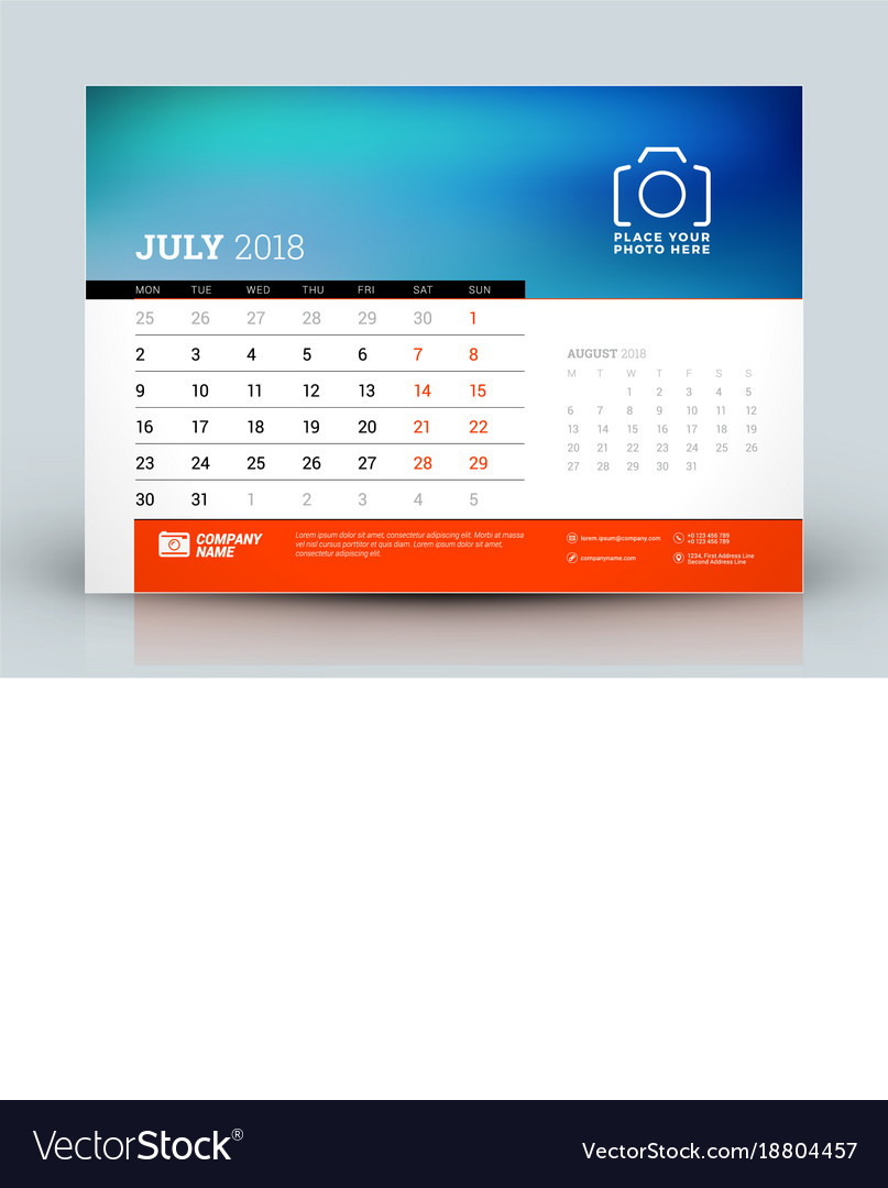 calendar design template july 2018 place for calendar website template