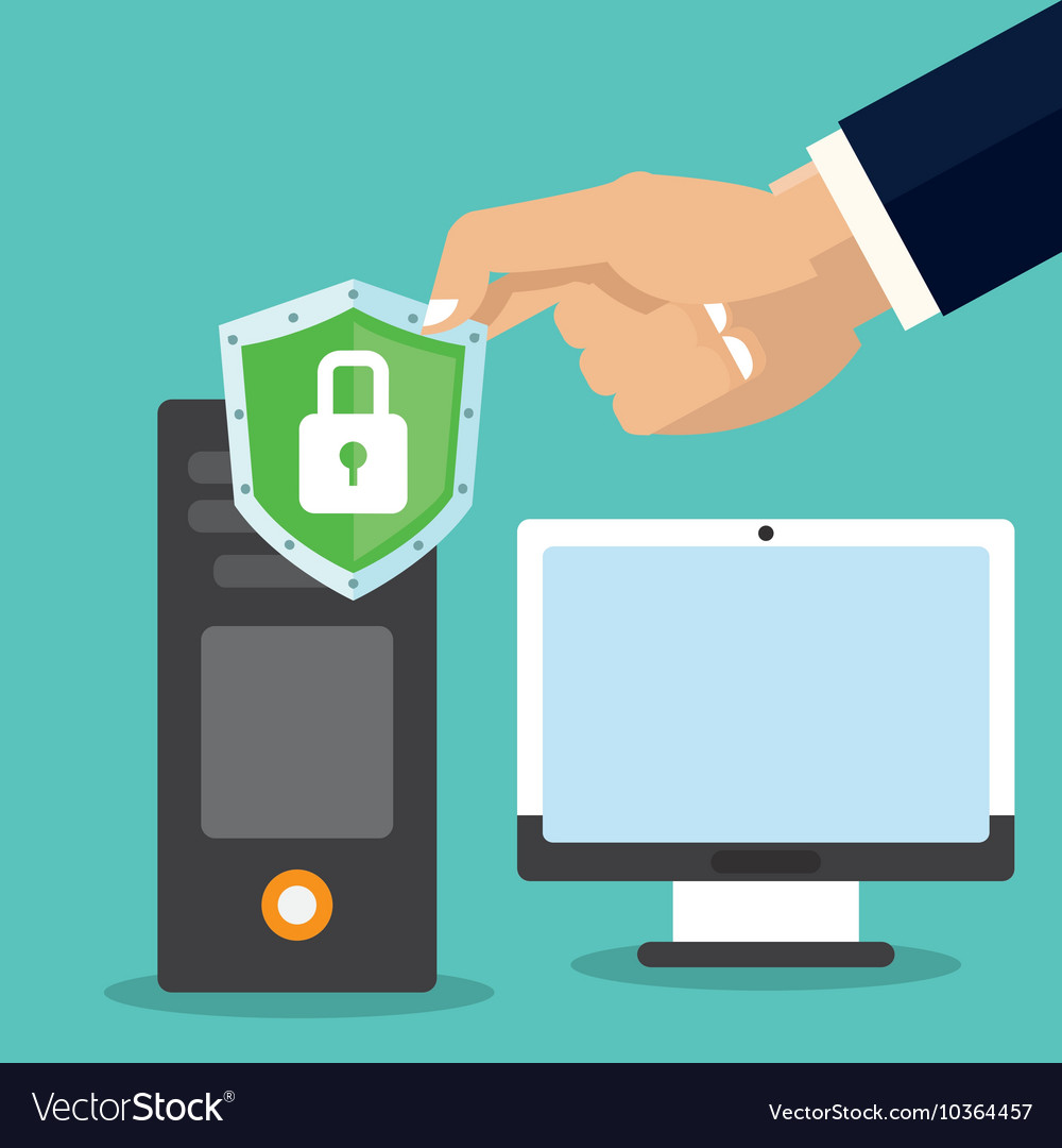 Computer cyber security system design Royalty Free Vector