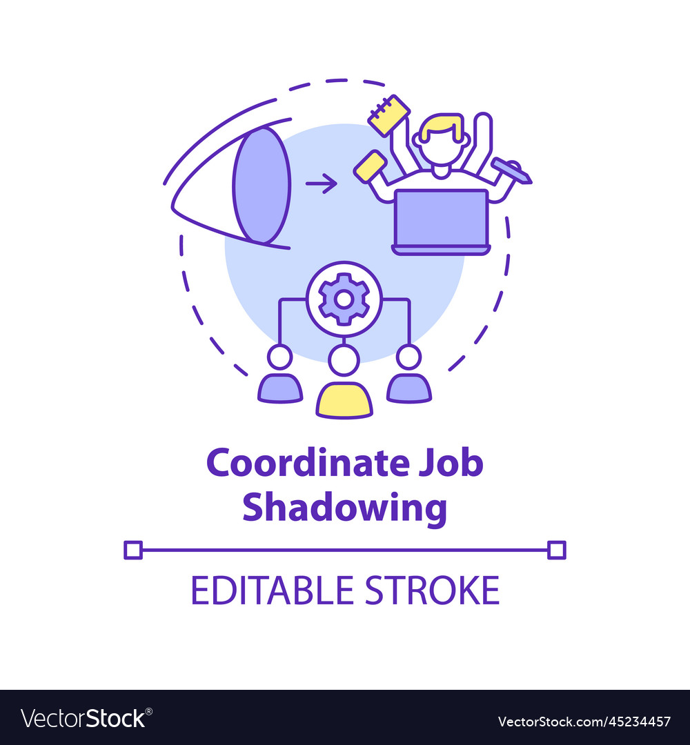 Coordinate job shadowing concept icon Royalty Free Vector