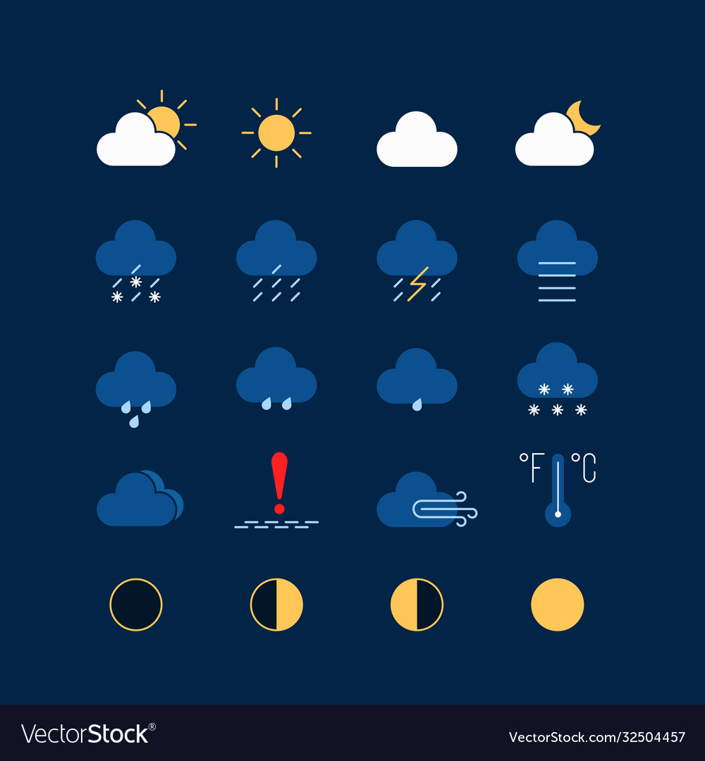 Dark theme set weather icons