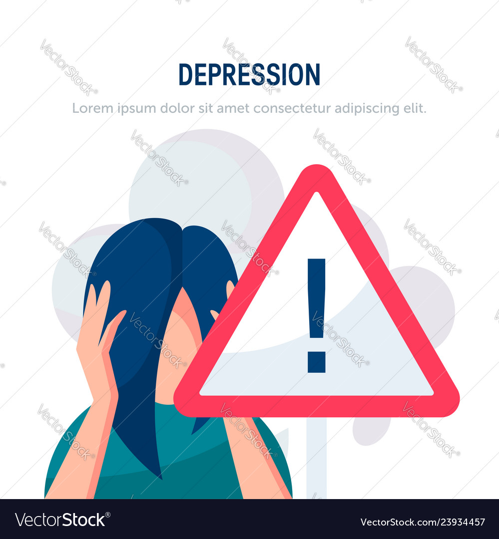 Depression concept in simple flat style