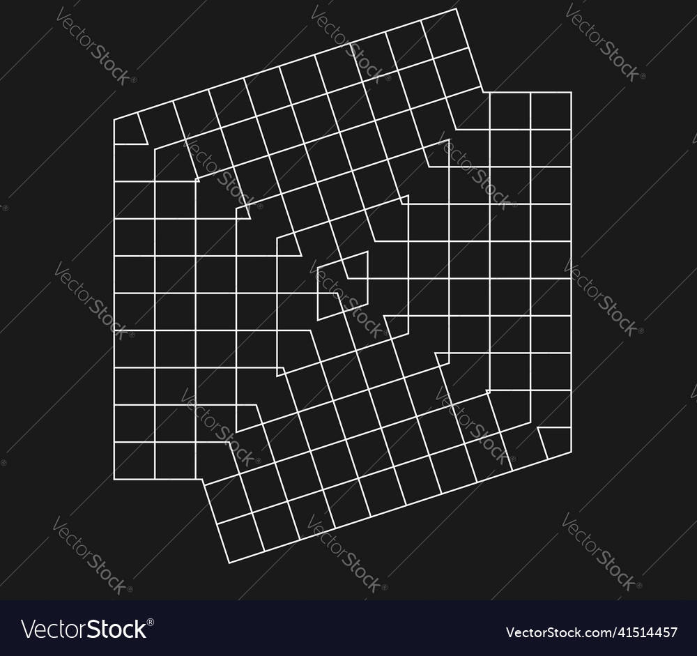 Geometric grid mesh in abstract mirrored form vector image Geometric grid mesh in abstract mirrored form