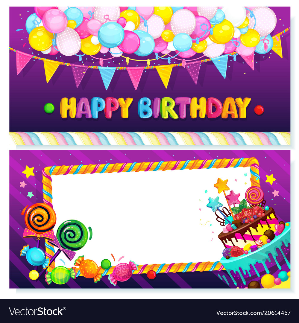  Happy  birthday  postcard  Royalty Free Vector Image