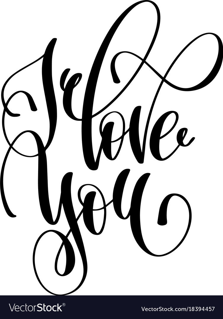 Download I love you hand lettering inscription Royalty Free Vector