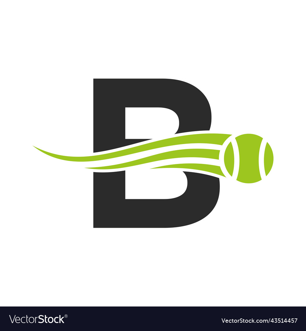 Letter b Tennis Club Logo Design Template