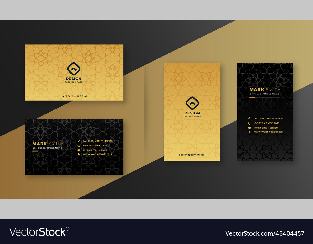 Luxury royal black and gold business card design Vector Image