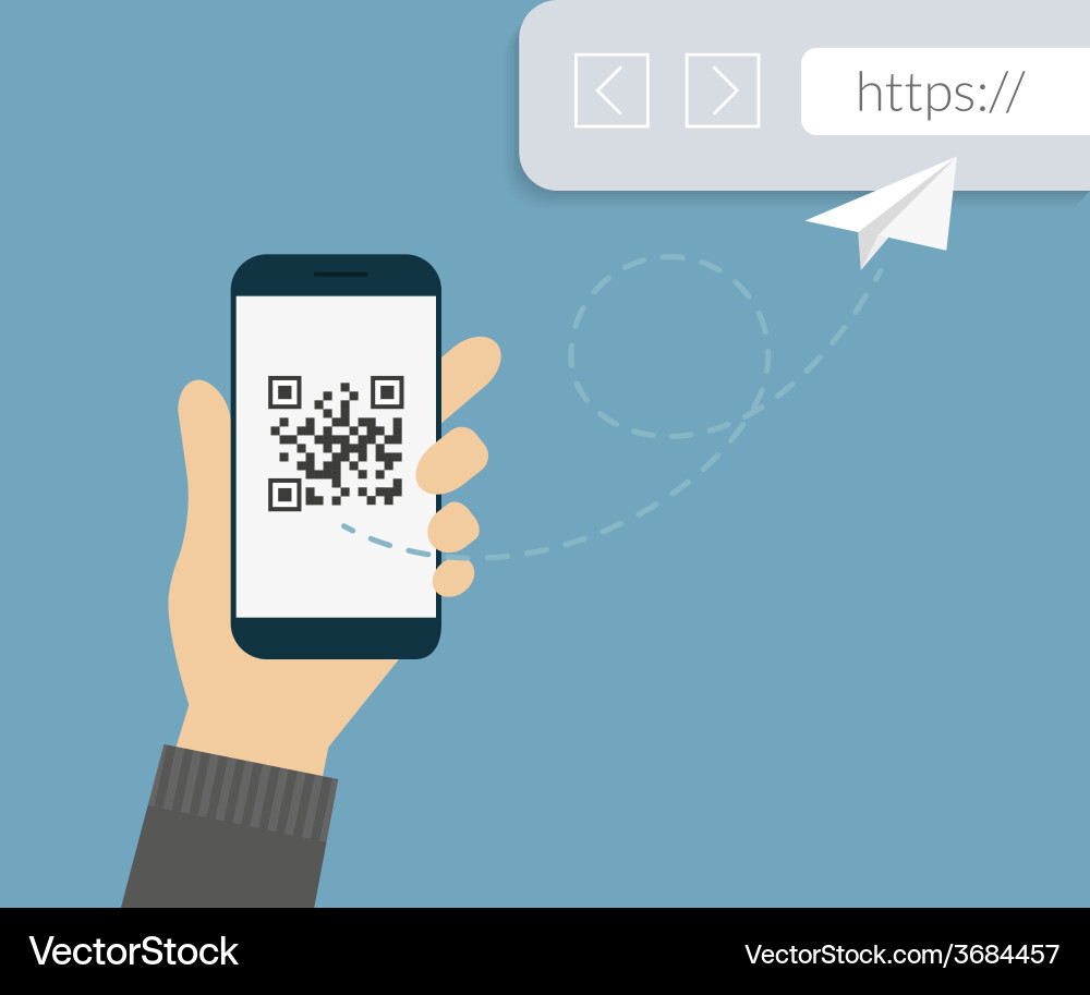 Qr code scanning Royalty Free Vector Image - VectorStock