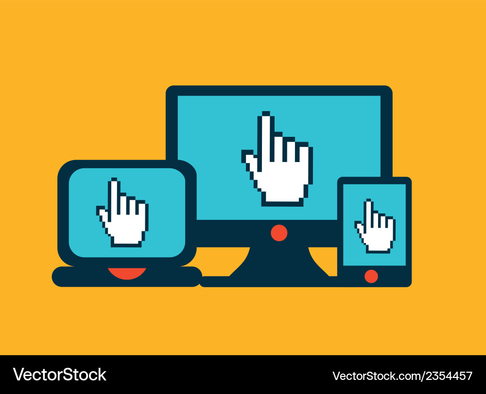 Technology design over yellow background Vector Image