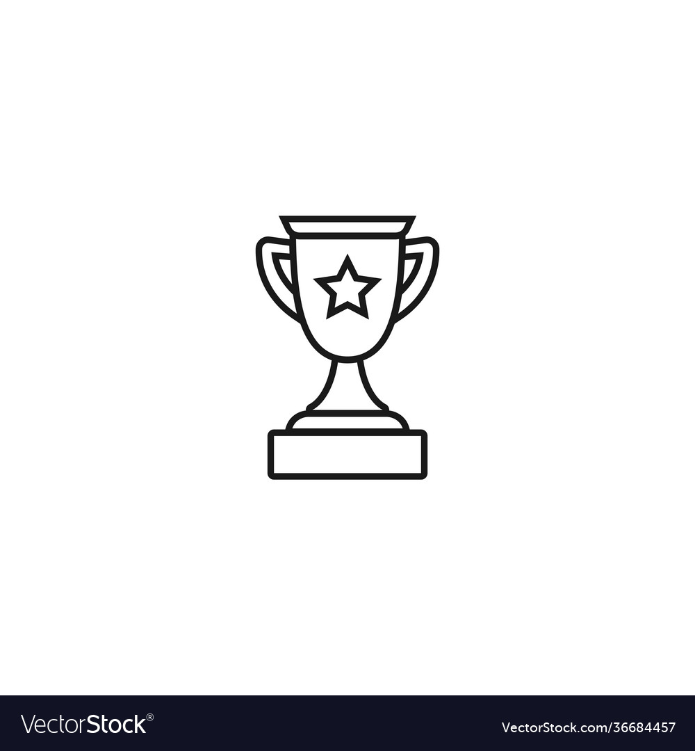 Trophy winning cup with star isolated on white