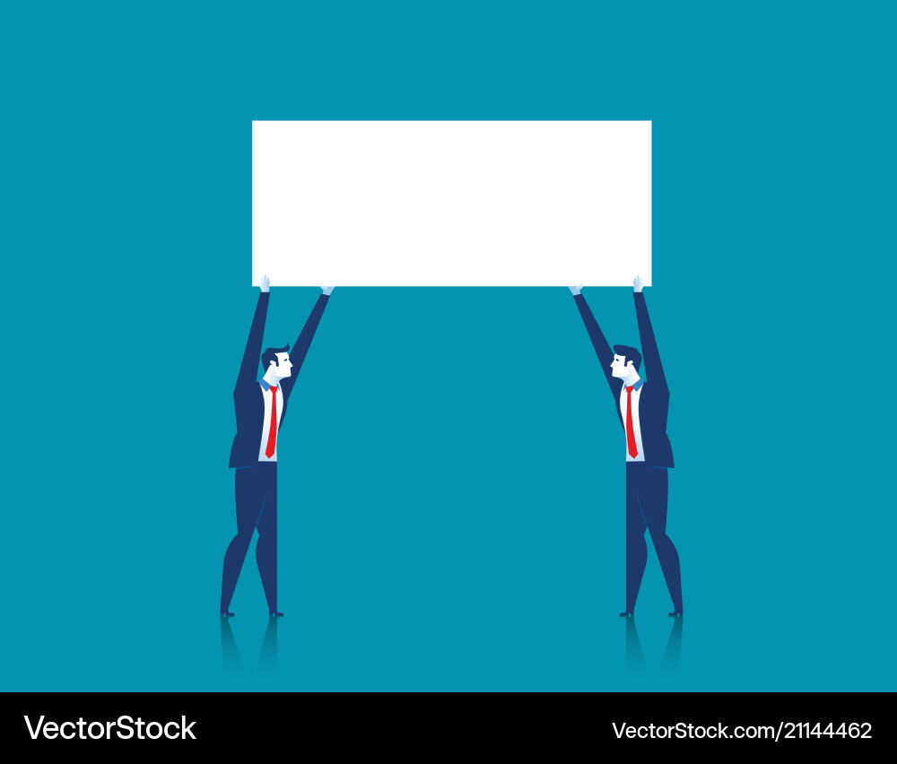 Businessman holding the empty sign Royalty Free Vector Image