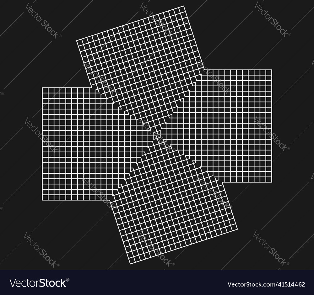Geometric grid mesh in abstract mirrored form vector image Geometric grid mesh in abstract mirrored form