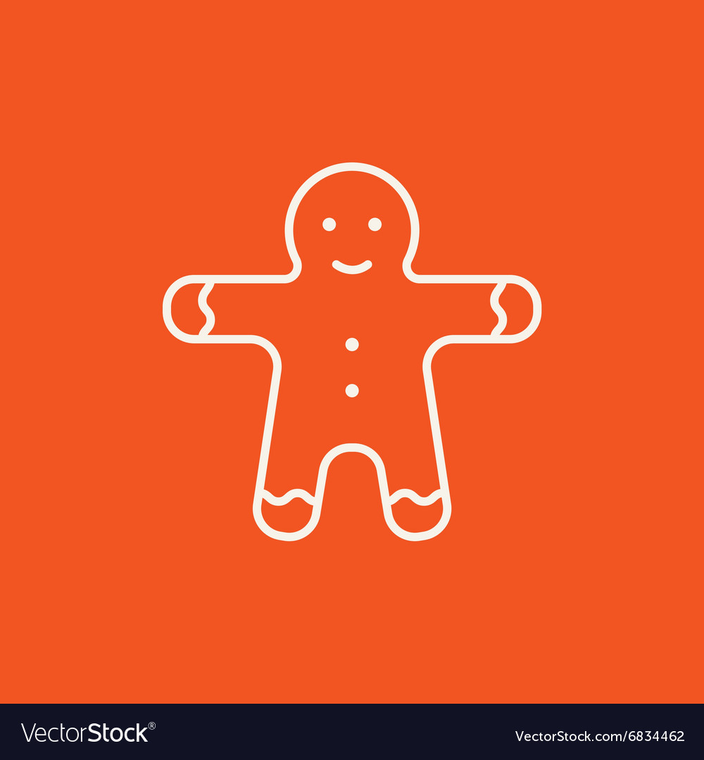 Gingerbread man line icon