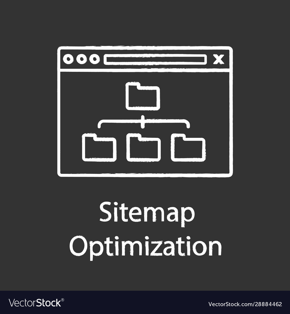 Sitemap optimization chalk icon