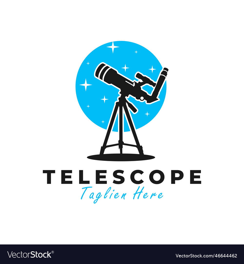 Space telescope logo Royalty Free Vector Image