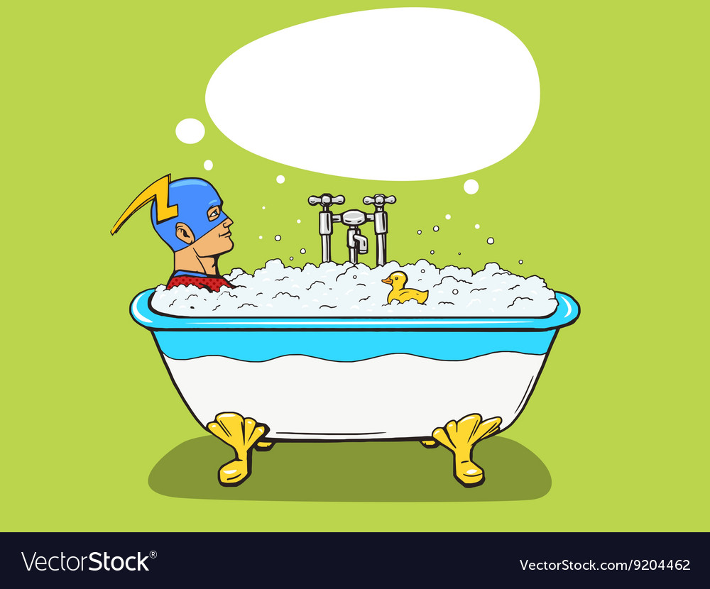 Superhero takes a bath comic