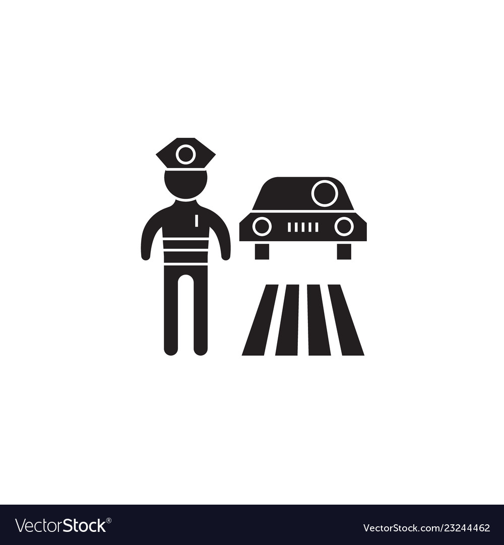 Traffic police black concept icon Royalty Free Vector Image