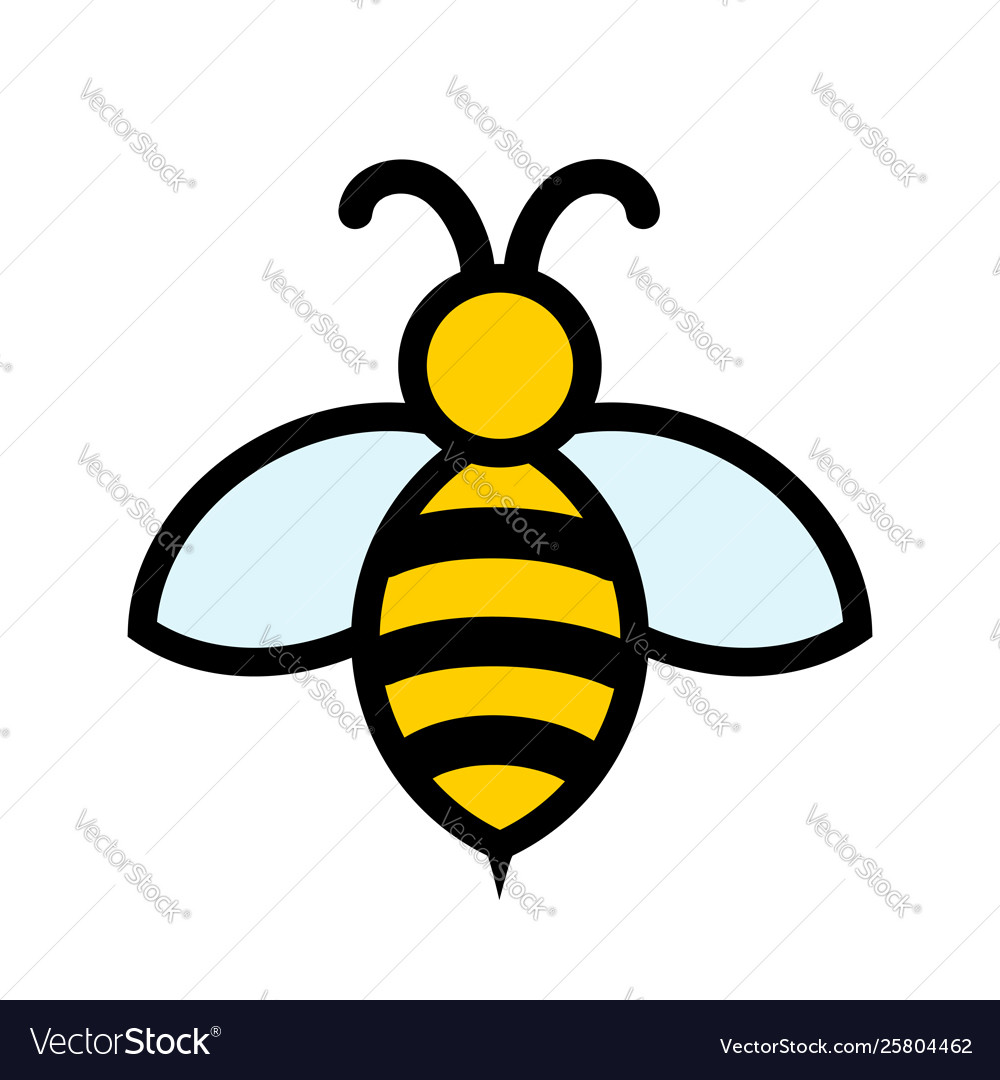 Yellow and black bee icon logo design stock Vector Image