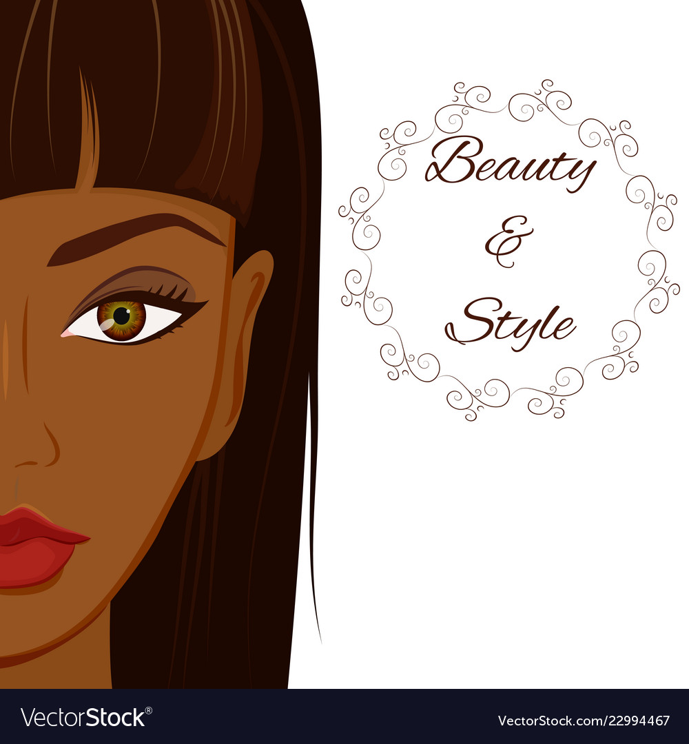 Attractive Woman With Dark Skin Beautiful African Vector Image