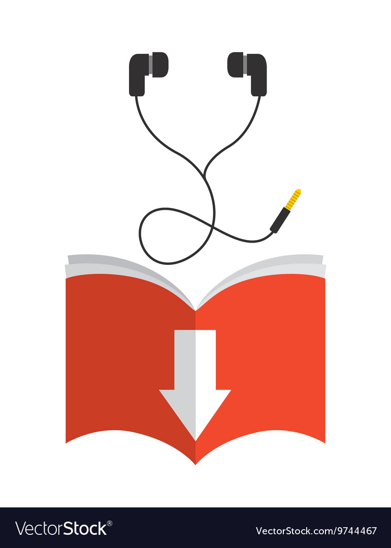 Book and headphone icon audiobooks design Vector Image