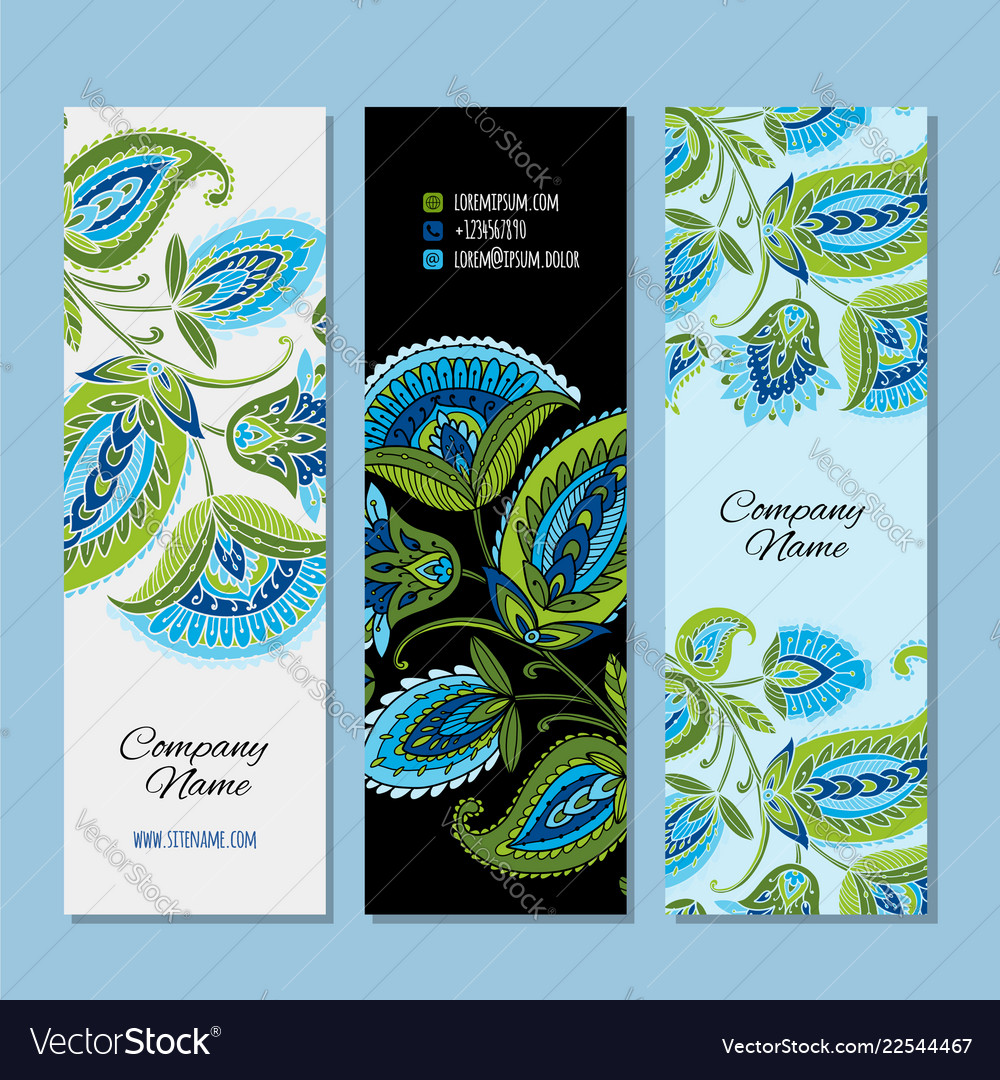 Business cards design floral background Royalty Free Vector