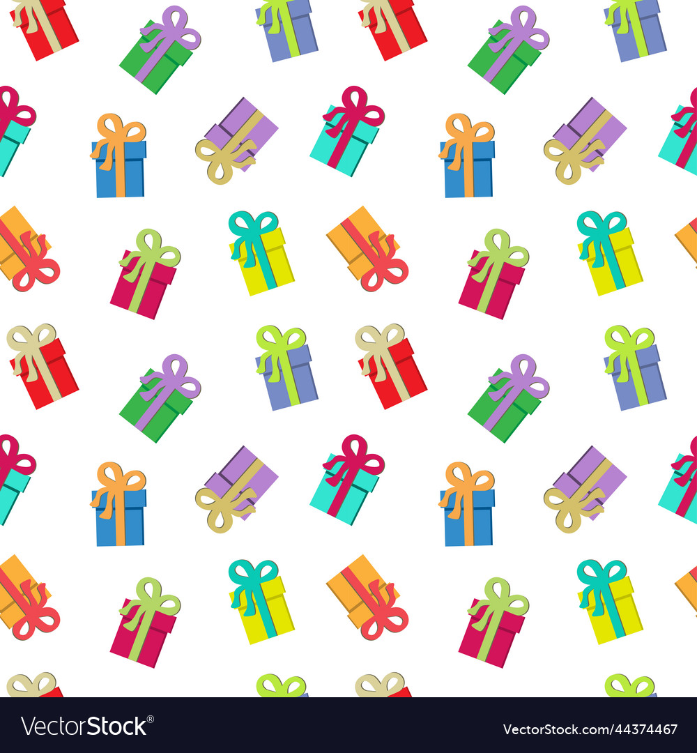 Gift boxes on a white background seamless fabric Vector Image