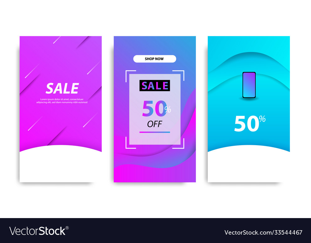 Gradient social media sale stories story template