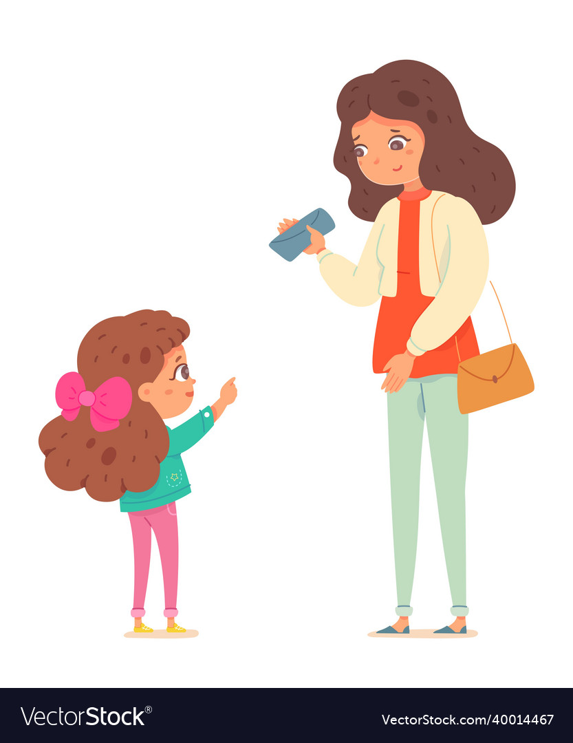 little-girl-asking-mother-for-money-parent-vector-image