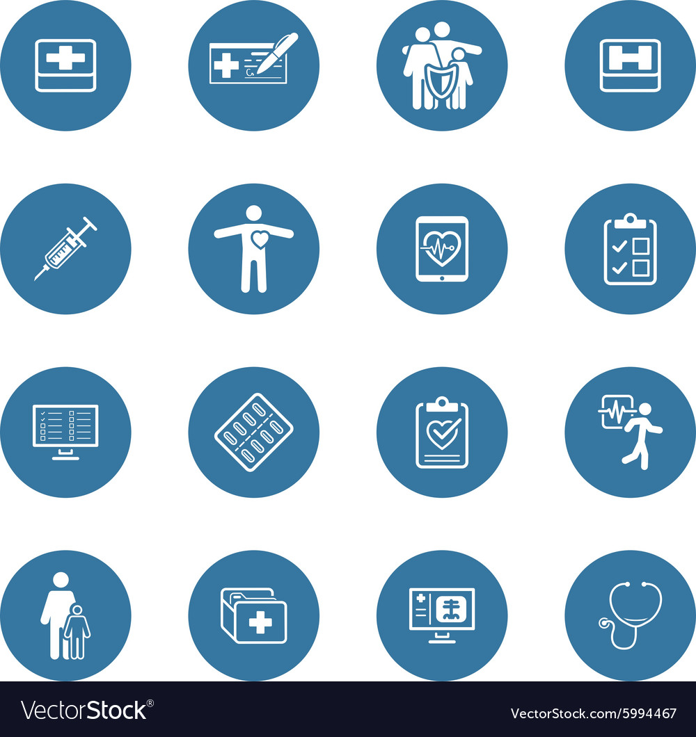 Medical and health care icons set flat design Vector Image