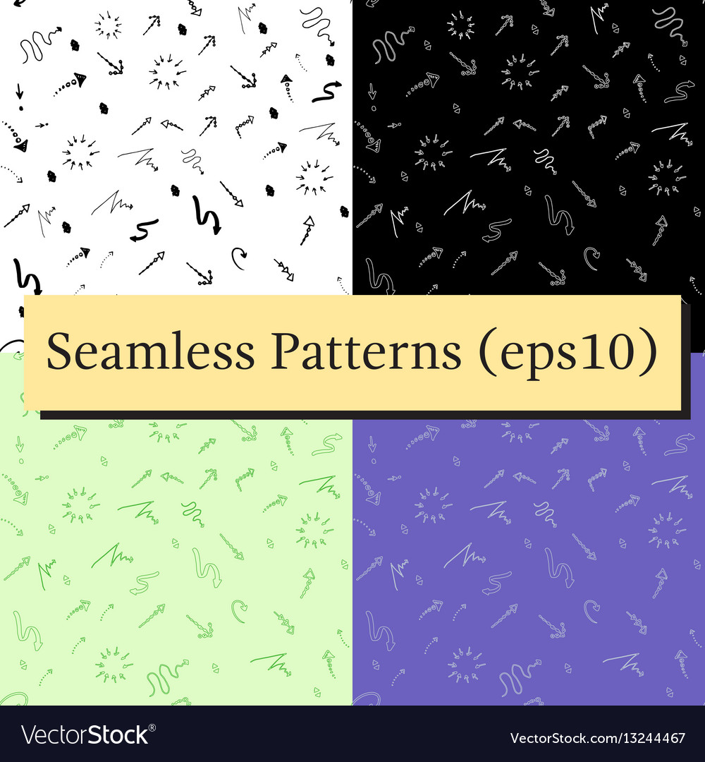 Seamless doodle ink pointer and arrow pattern