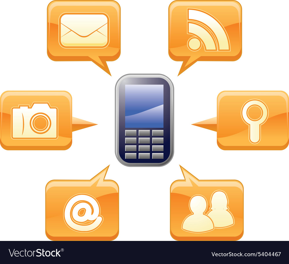 Technology and networking icon set