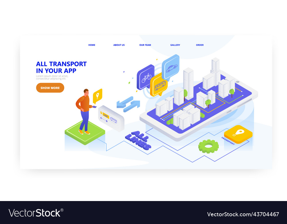 Transport App Landing Seite Design Website Banner