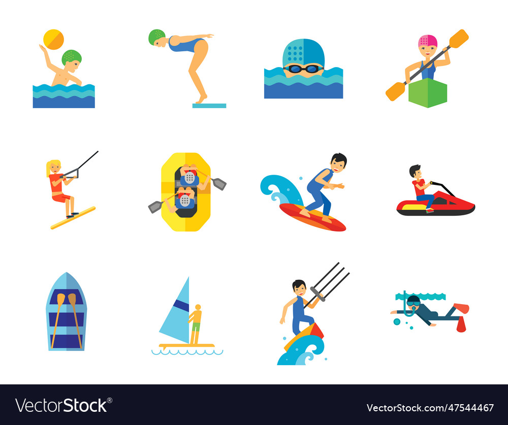 Water sport icon set