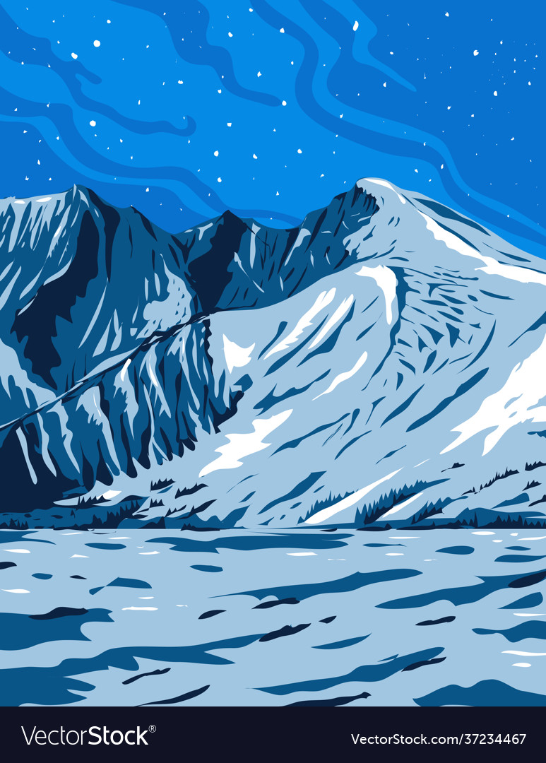Wheeler peak in snake range and white pine vector image Wheeler peak in snake range and white pine