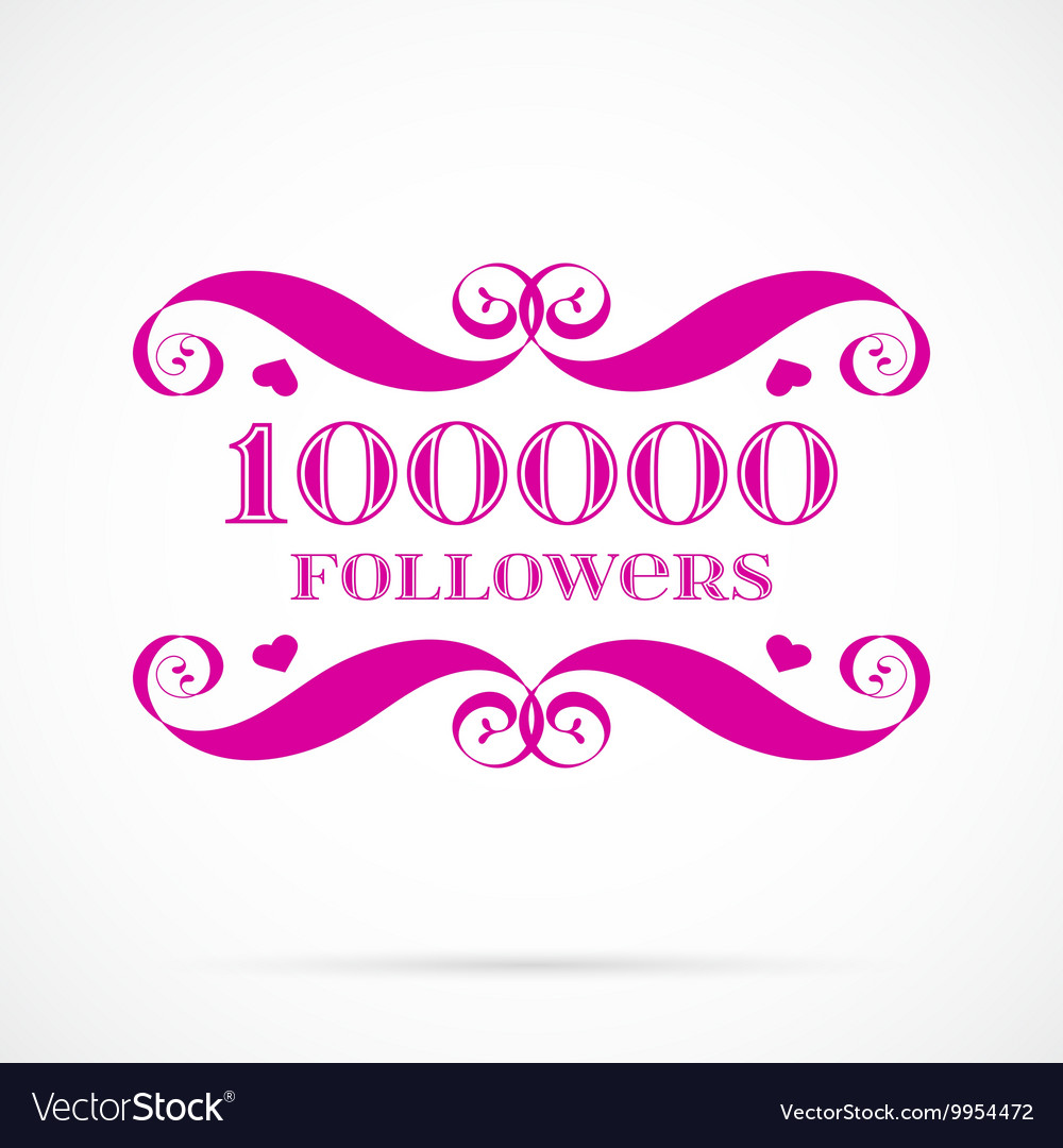 10000 followers badge over white Royalty Free Vector Image