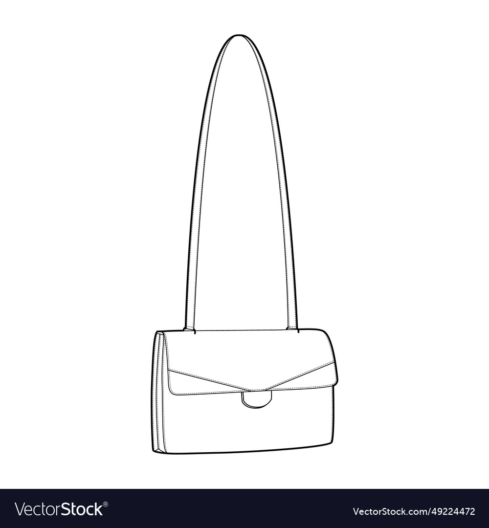 1970s cross-body shoulder bag fashion Royalty Free Vector