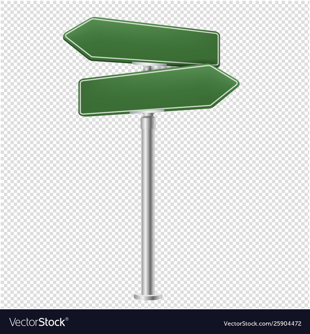 Blank street sign isolated transparent background Vector Image