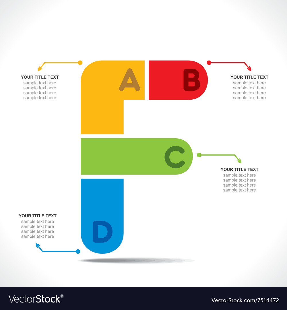 Creative alphabet f info-graphics design concept