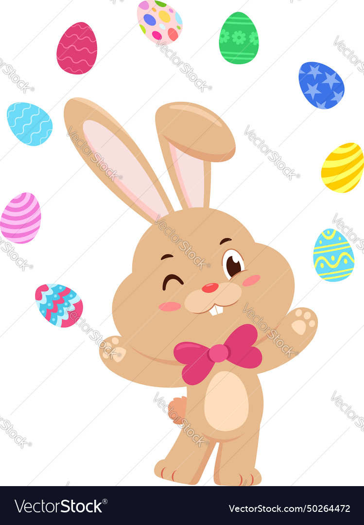 Cute bunny rabbit cartoon character vector image Cute bunny rabbit cartoon character