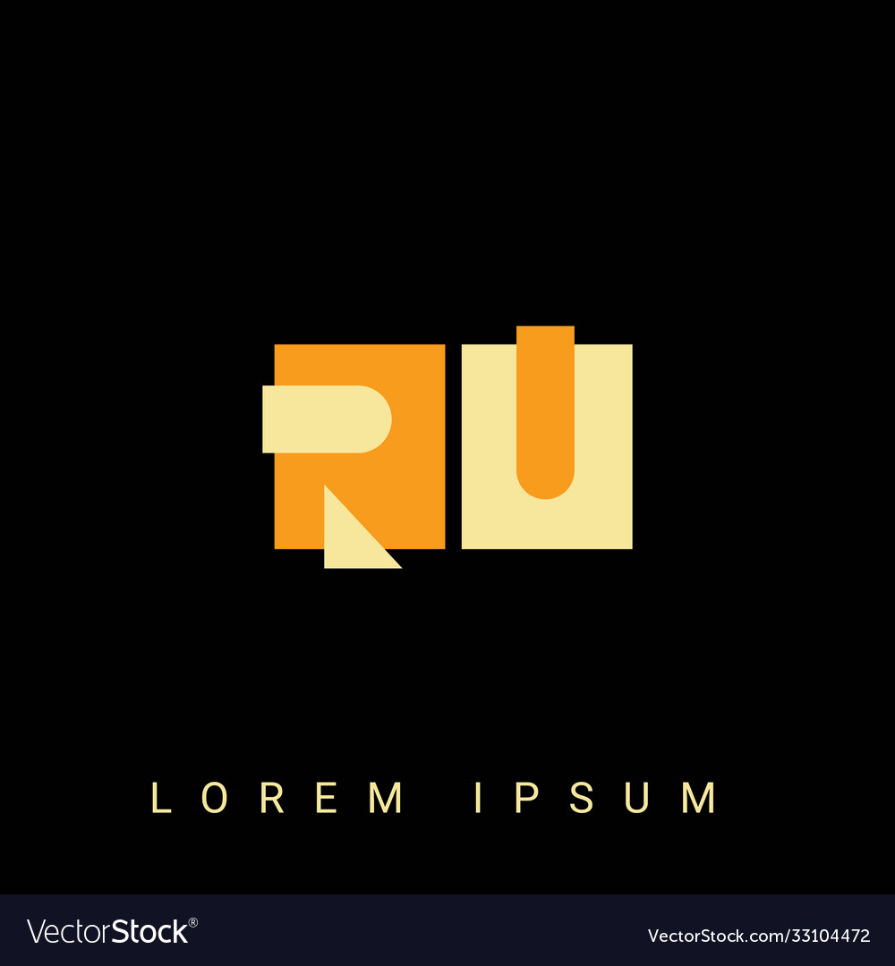 Modern creative shaped ru ur r u logo initial Vector Image