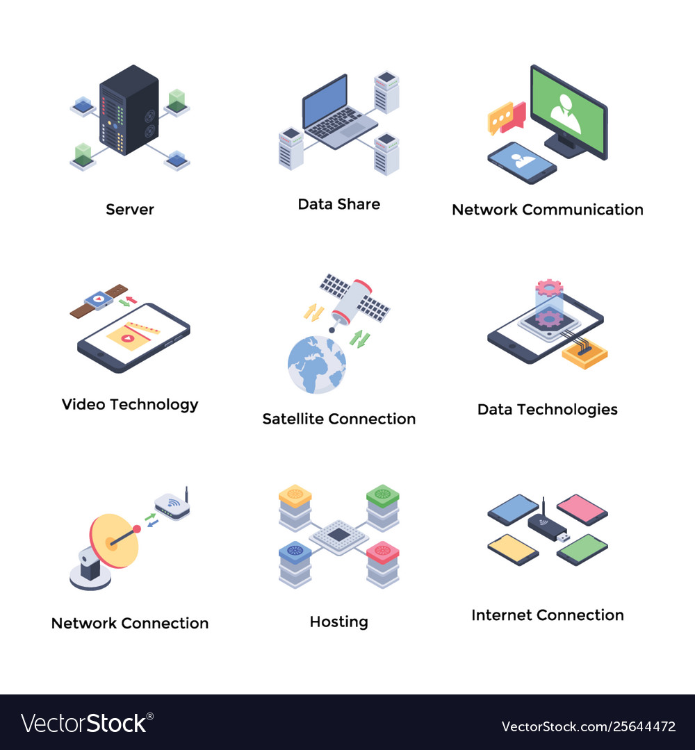 Network technology icons pack