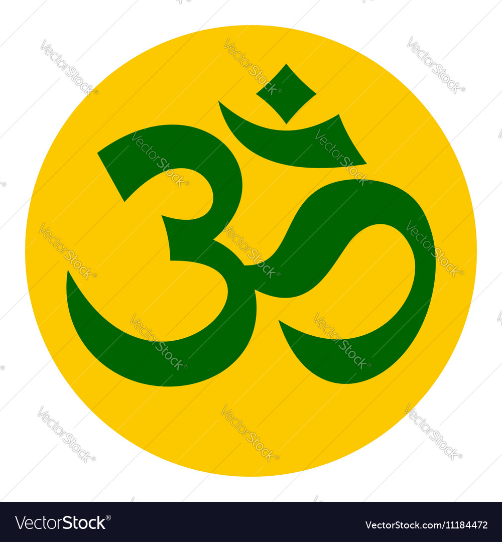 Om sign icon flat style Royalty Free Vector Image