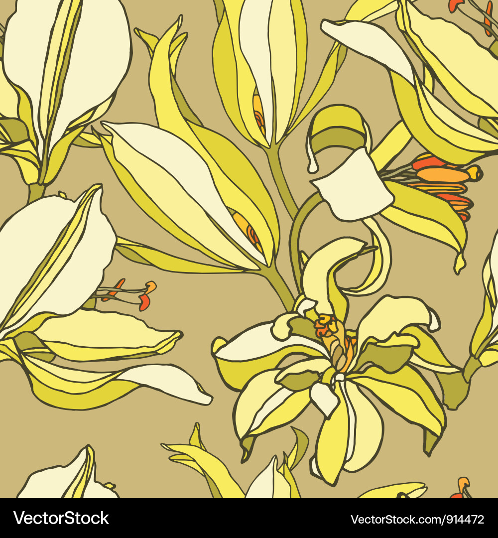 Seamless pattern with flowers Royalty Free Vector Image