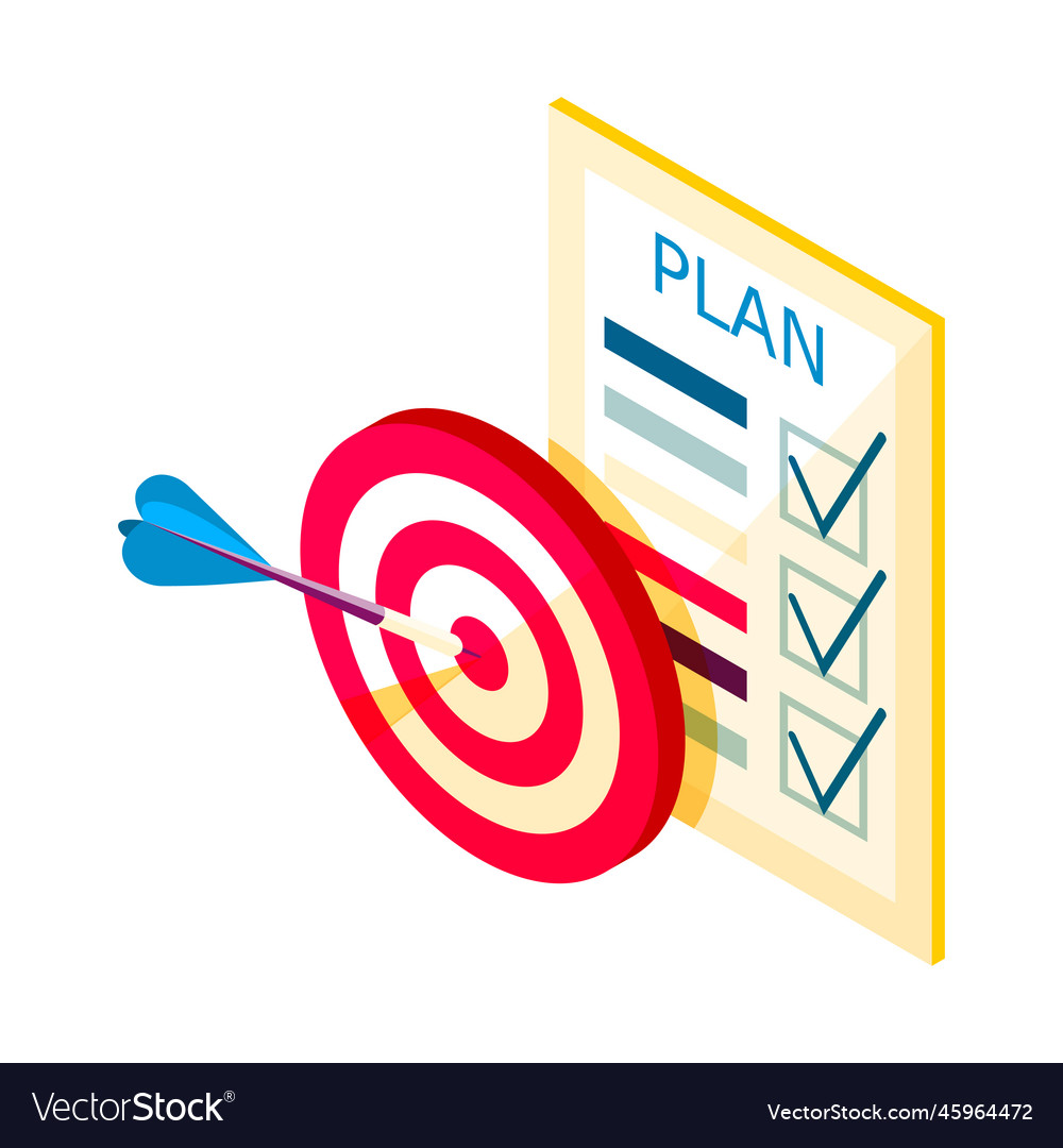 Target and plan composition Royalty Free Vector Image