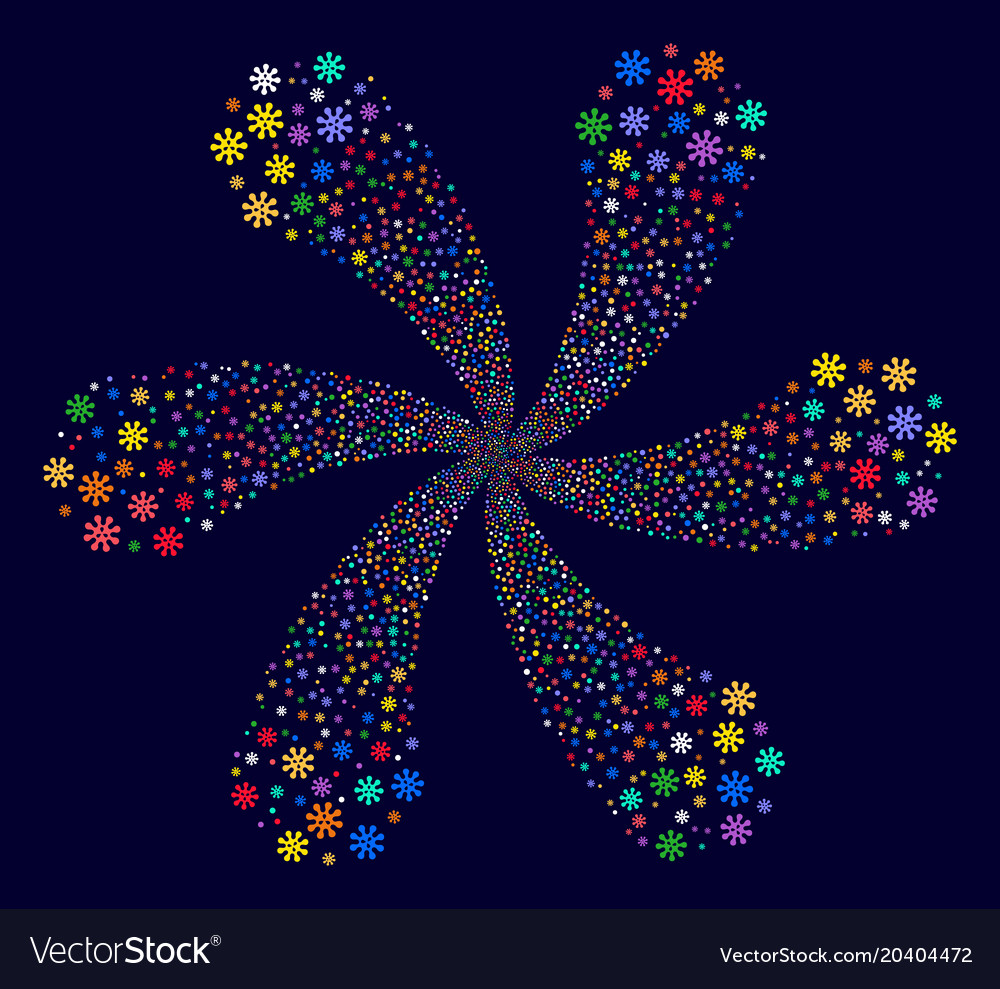 Virus cycle flower with six petals