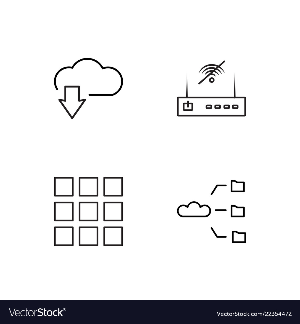 Web simple outlined icons set
