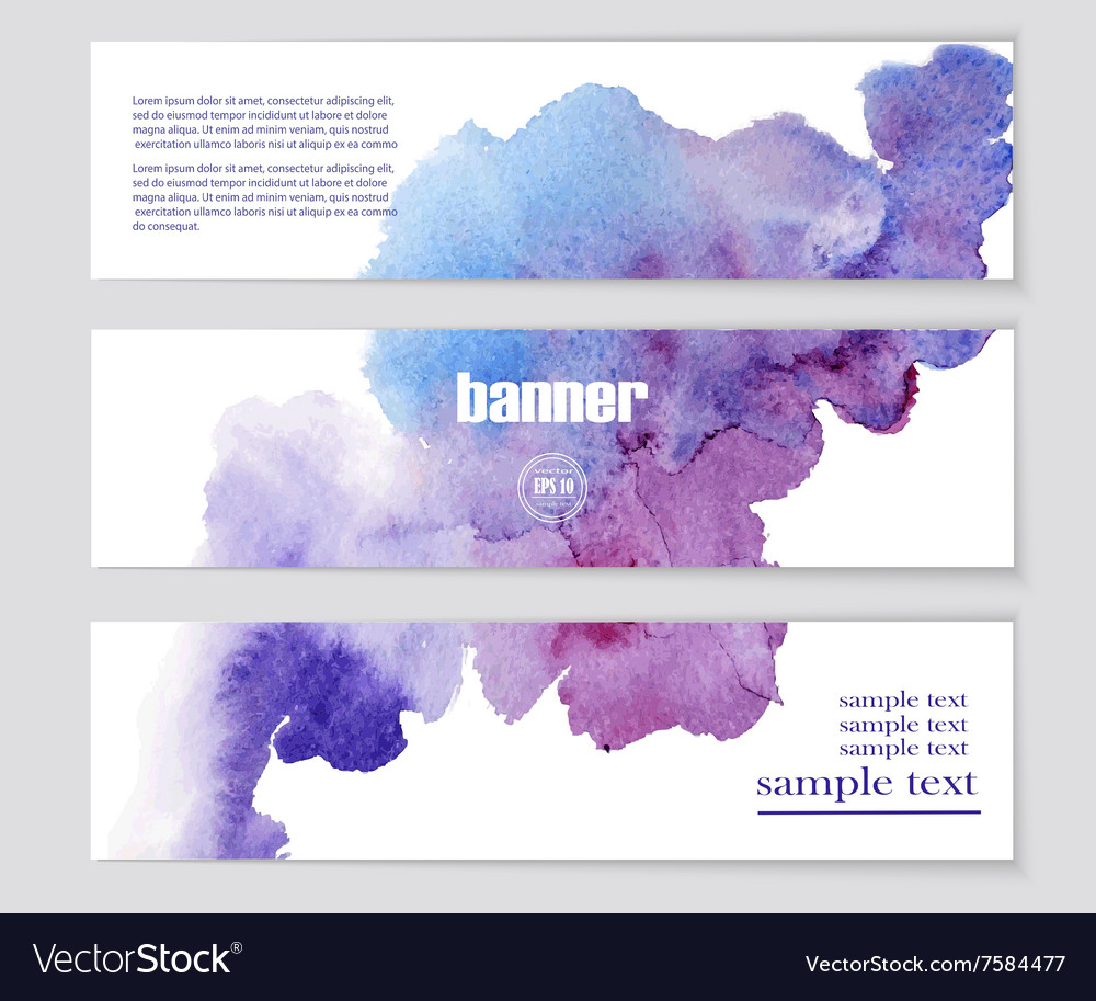 Banner with beautiful watercolor spots