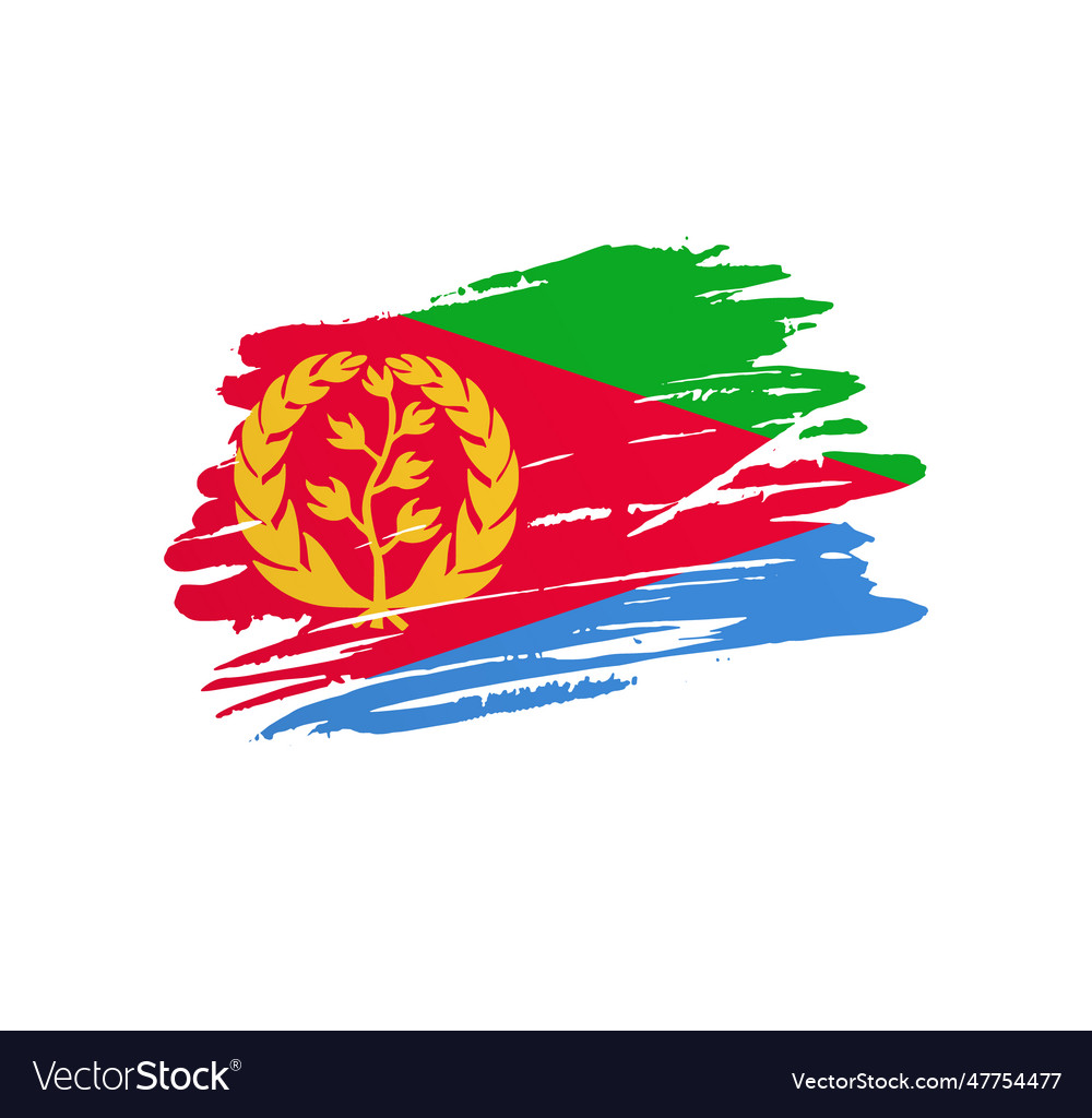 Brush stroke texture flag of eritrea vector image Brush stroke texture flag of eritrea