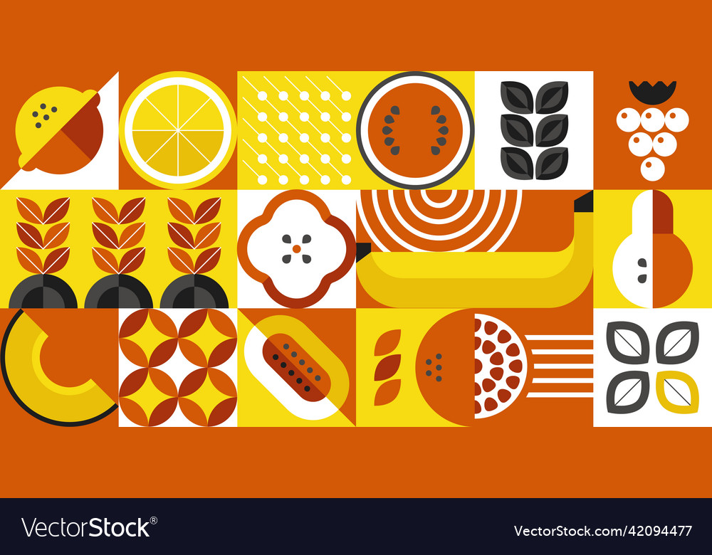 Geometric food abstract minimalistic organic Vector Image